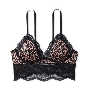 Victoria's Secret Very Sexy Unlined Lace‎ Bra Top M/DD Cup Animal Print / Black